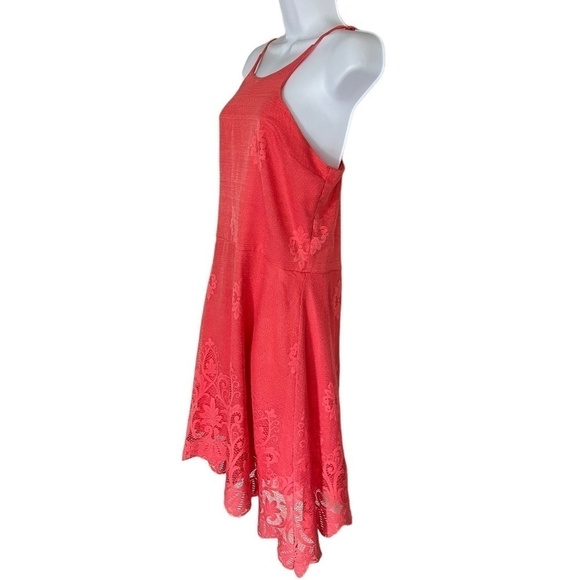 Coral Dress | Lace Overlay - Picture 2 of 5